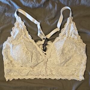 Torrid White Lace Bra with Adjustable Straps